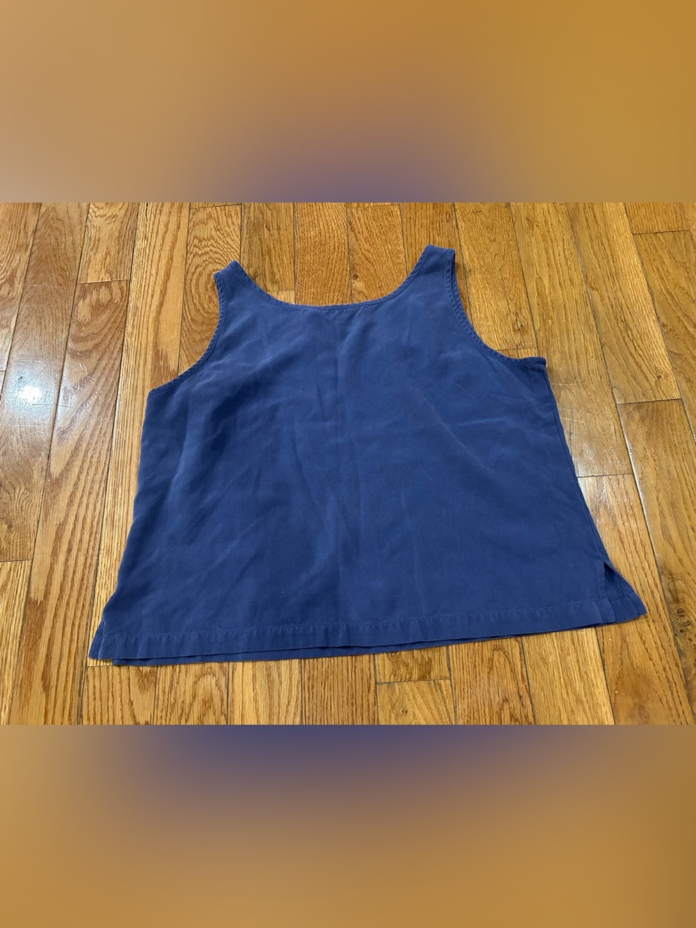Tommy Bahama Silk Tank Top Womens XL Blue Purple Herringbone Cami Blouse Scoop - Picture 5 of 6